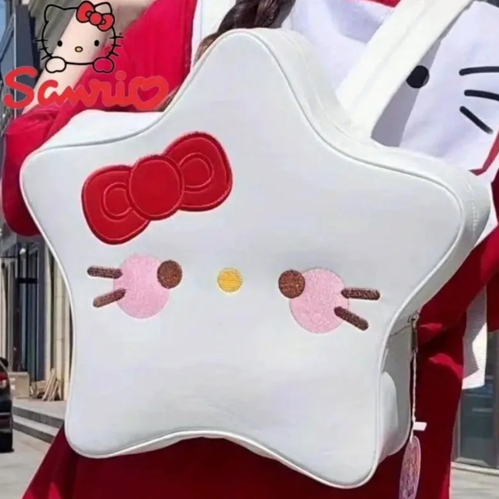🆕 Hello Kitty Star-Shaped Backpack - Y2K Style, Large Capacity Travel Bag
